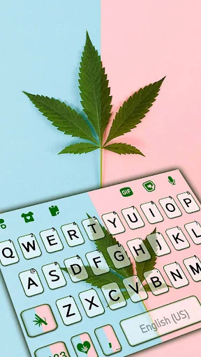 Pastel Weed Leaf Keyboard Back