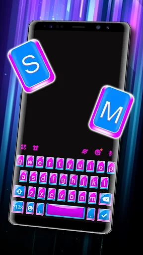 Pink Blue SMS Keyboard Theme screenshot 1