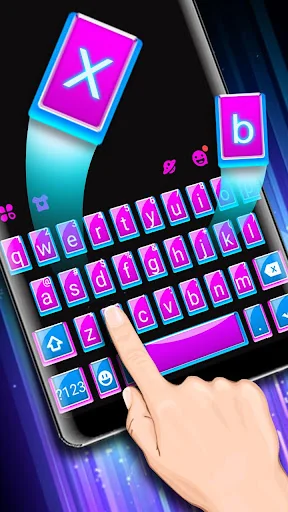 Pink Blue SMS Keyboard Theme screenshot 2