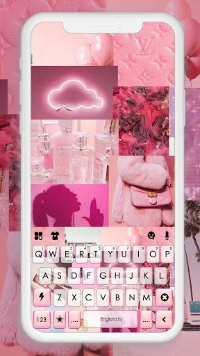 Pink Collage Keyboard Backgrou