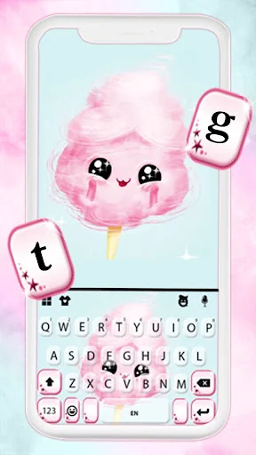 Pink Cotton Candy Keyboard Bac