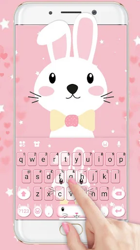 Pink Cute Bunny Keyboard Theme