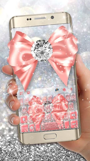 Pink Diamond Bow Keyboard Them