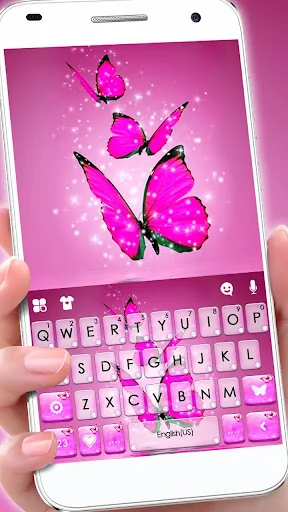 Pink Dreamy Butterflies Keyboa