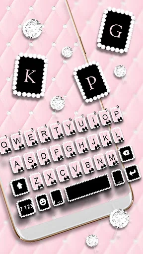 Pink Girly Diamonds Keyboard T