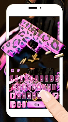 Pink Girly Gun Keyboard Theme