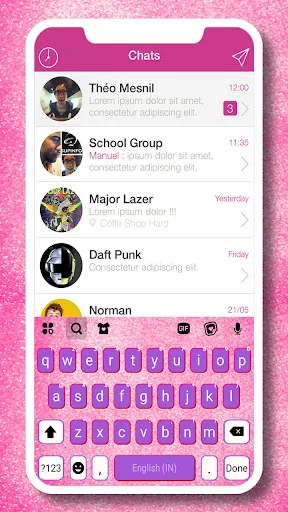Pink Girly SMS Keyboard Backgr