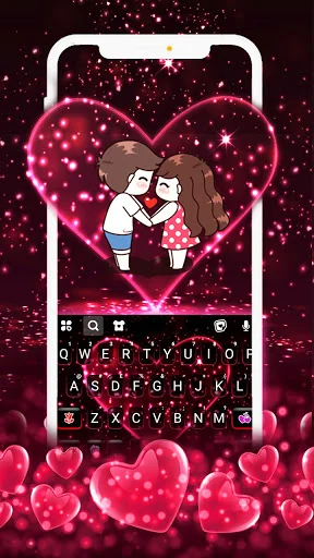 Pink Glitter Heart 2 Keyboard 