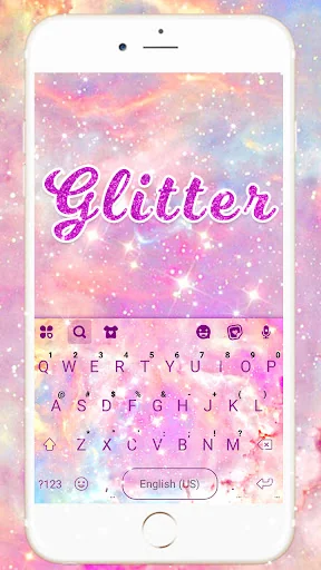 Pink Glitter Swirl Keyboard Ba
