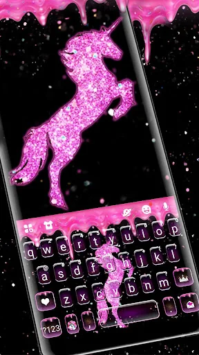 Pink Glitter Unicorn2 Keyboard
