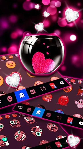 Pink Heart Glass Theme screenshot 4