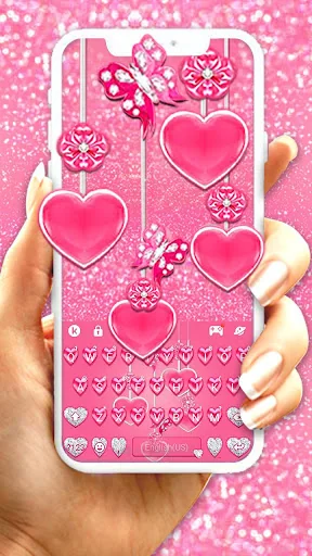 Pink Hearts Keyboard Theme