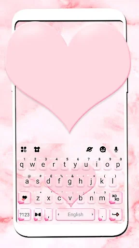 Pink Marble Heart Keyboard The
