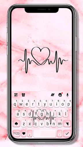 Pink Marble Heartbeat Keyboard