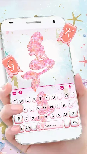 Pink Mermaid Keyboard Theme