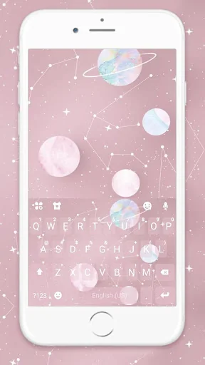 Pink Planets Keyboard Theme screenshot 1