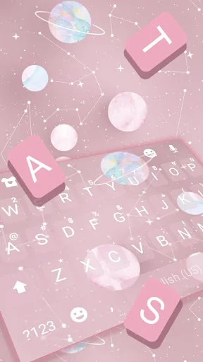 Pink Planets Keyboard Theme screenshot 2