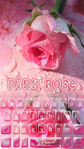 Pink Rose Heart Keyboard Theme