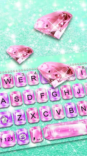 Pink Shiny Diamond Keyboard Th