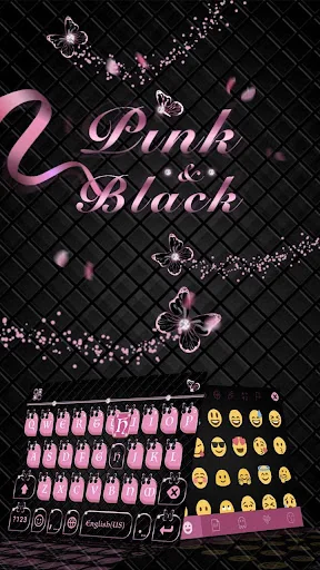 Pink Black Keyboard Theme screenshot 1
