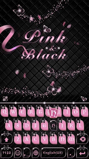 Pink Black Keyboard Theme screenshot 2