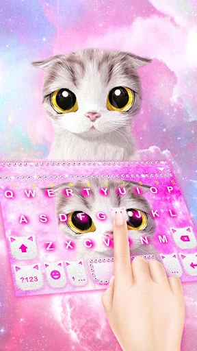 Pink Cat Keyboard Theme screenshot 1
