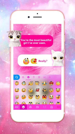 Pink Cat Keyboard Theme screenshot 3