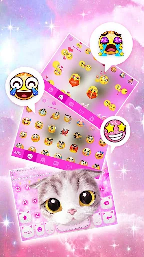 Pink Cat Keyboard Theme screenshot 4