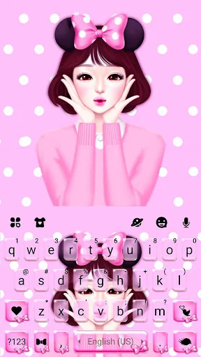 Polka Dot Lovely Girl Keyboard