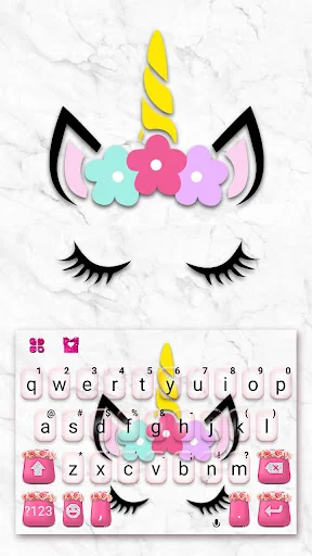 Pretty Unicorn Keyboard Theme screenshot 1