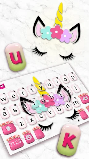 Pretty Unicorn Keyboard Theme screenshot 2