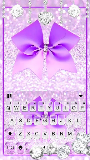 Purple Diamond Bow Keyboard Ba