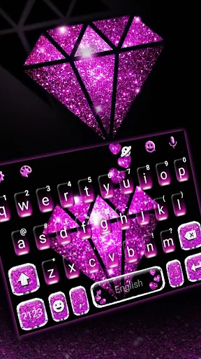 Purple Shiny Diamond Keyboard 