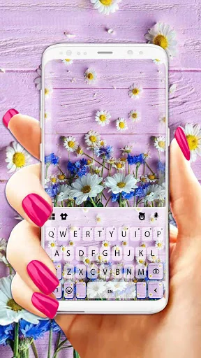 Purple Wood Flowers Keyboard B