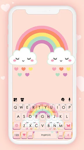Rainbow Clouds Keyboard Backgr screenshot 1