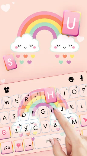 Rainbow Clouds Keyboard Backgr screenshot 2
