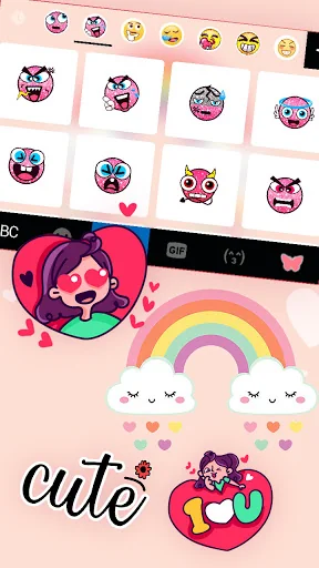 Rainbow Clouds Keyboard Backgr screenshot 3