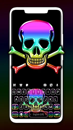 Rainbow Color Skull Keyboard B