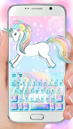 Rainbow Cute Unicorn Keyboard