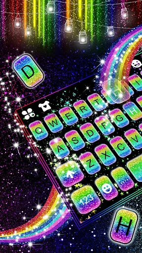 Rainbow Glitter Keyboard Theme