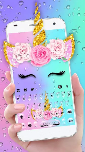 Raindrop Unicorn Keyboard Them