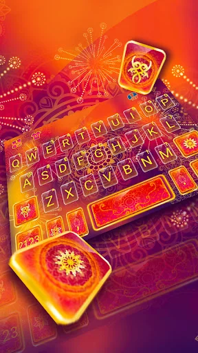 Red Mandala Keyboard Theme