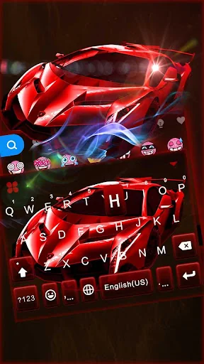 Red Racing Sports Car Keyboard