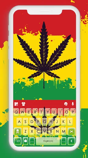 Reggae Weed Leaf Keyboard Back screenshot 1
