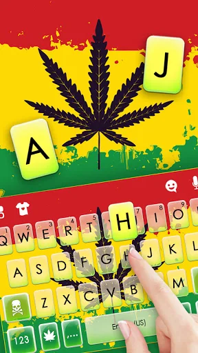 Reggae Weed Leaf Keyboard Back screenshot 2