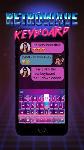 Retrowave Keyboard Theme screenshot 1