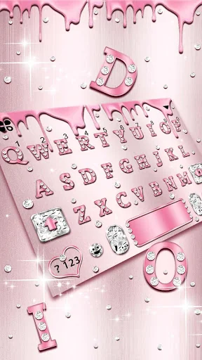 Rose Gold Diamonds Keyboard Th