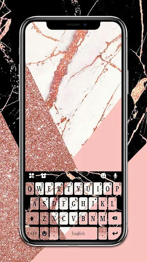Rose Gold Marble Swirl Keyboar