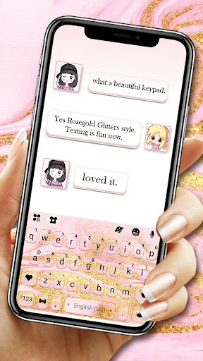 Rose Gold Silk Glitter Keyboar