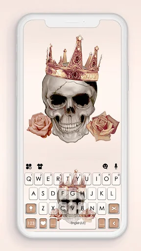 Rose Gold Skull Keyboard Backg